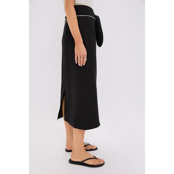 TUCKERNUCK Black Linen Carine Tie Skirt Size M NWT Retail $198 Tuckernuck - Picture 5 of 7